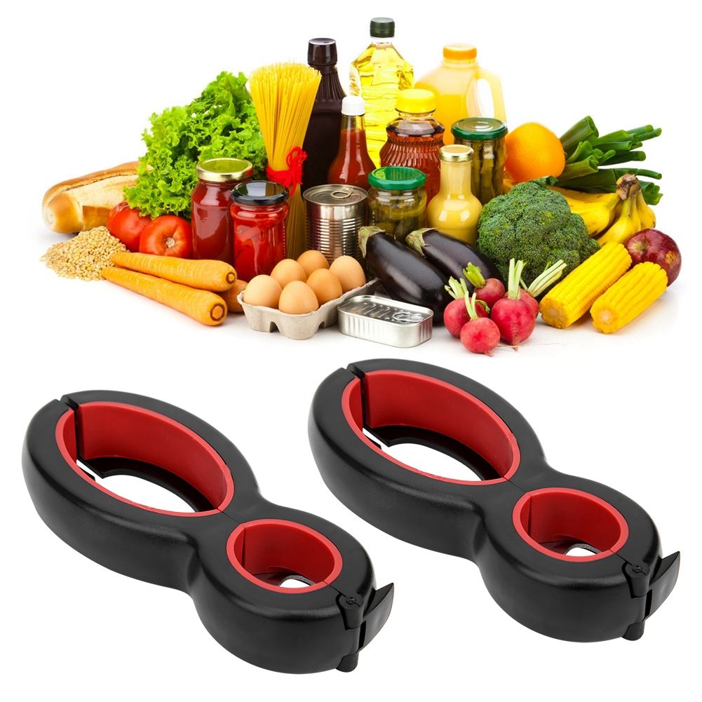 2Pcs 6‑In‑1 Can Opener Simple Multifunctional Bottle Opener Kitchen Handheld view 4