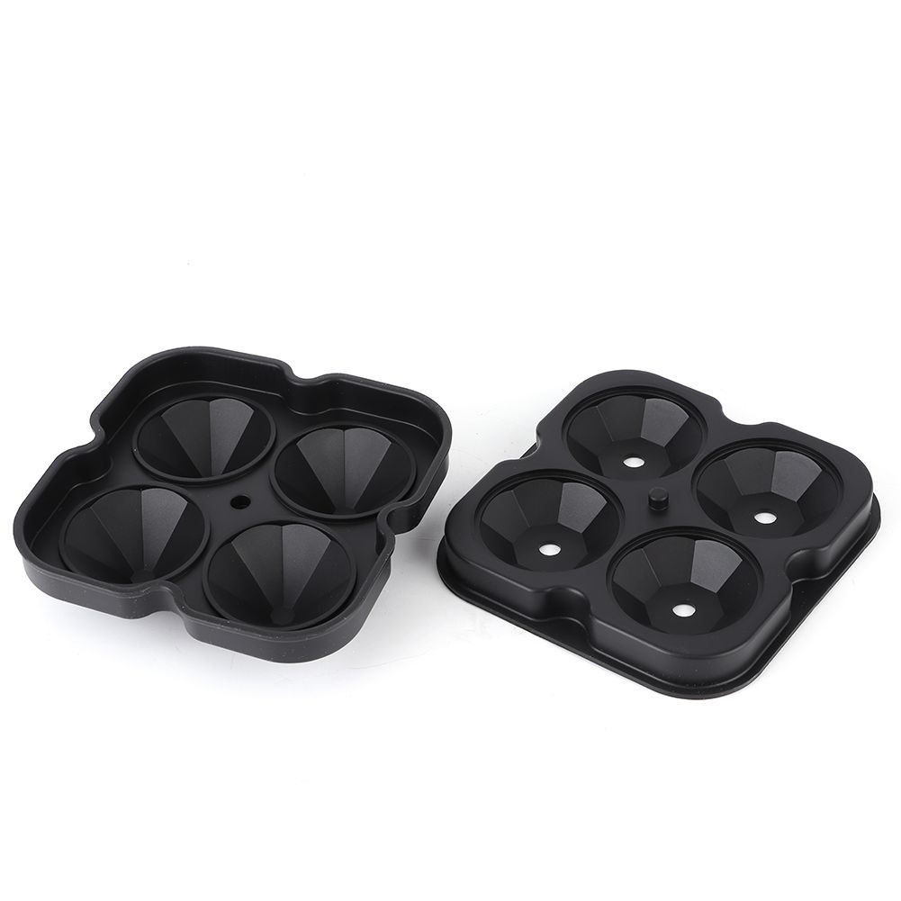 4 Holes Diamond Shaped Ice Ball Mold Maker Silicone Ice Cubes Tray for Party — image 1