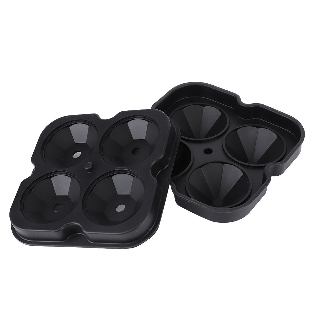 4 Holes Diamond Shaped Ice Ball Mold Maker Silicone Ice Cubes Tray for Party view 4