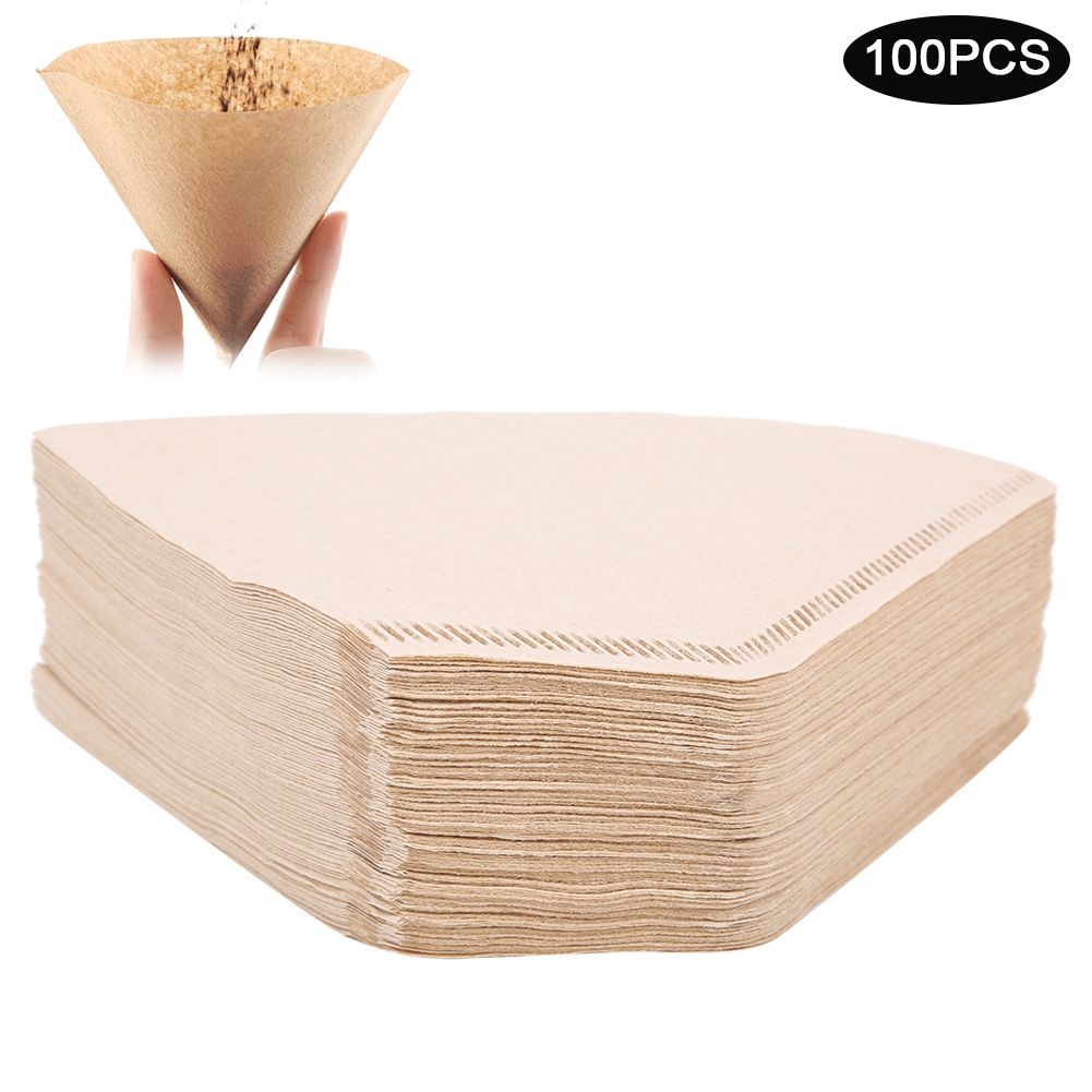 100Pcs FanShaped Disposable Coffee Filter Paper Kit Replacement Coffee Making view 2