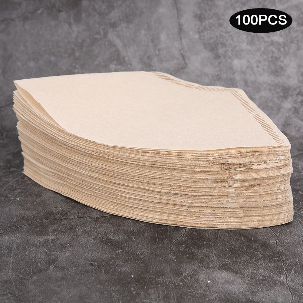 100Pcs FanShaped Disposable Coffee Filter Paper Kit Replacement Coffee Making view 4