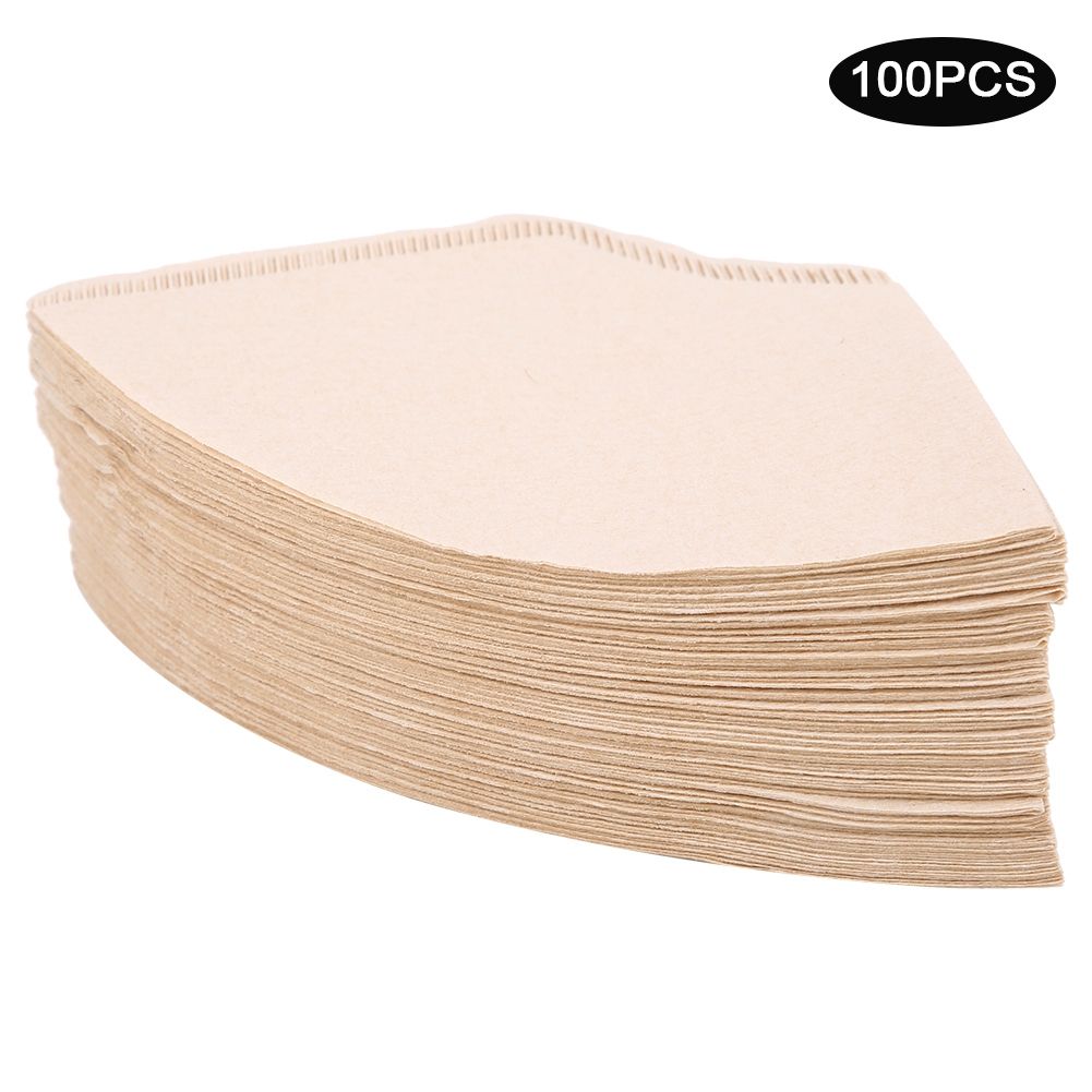 100Pcs FanShaped Disposable Coffee Filter Paper Kit Replacement Coffee Making view 5