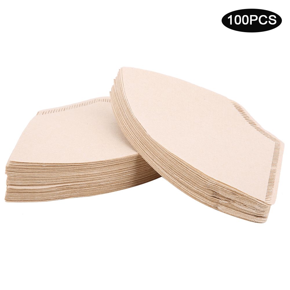 100Pcs FanShaped Disposable Coffee Filter Paper Kit Replacement Coffee Making view 10