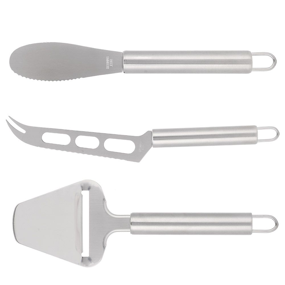 3Pcs/Set Household Stainless Steel Cheese Cutter Knife Butter Scraper Kitchen