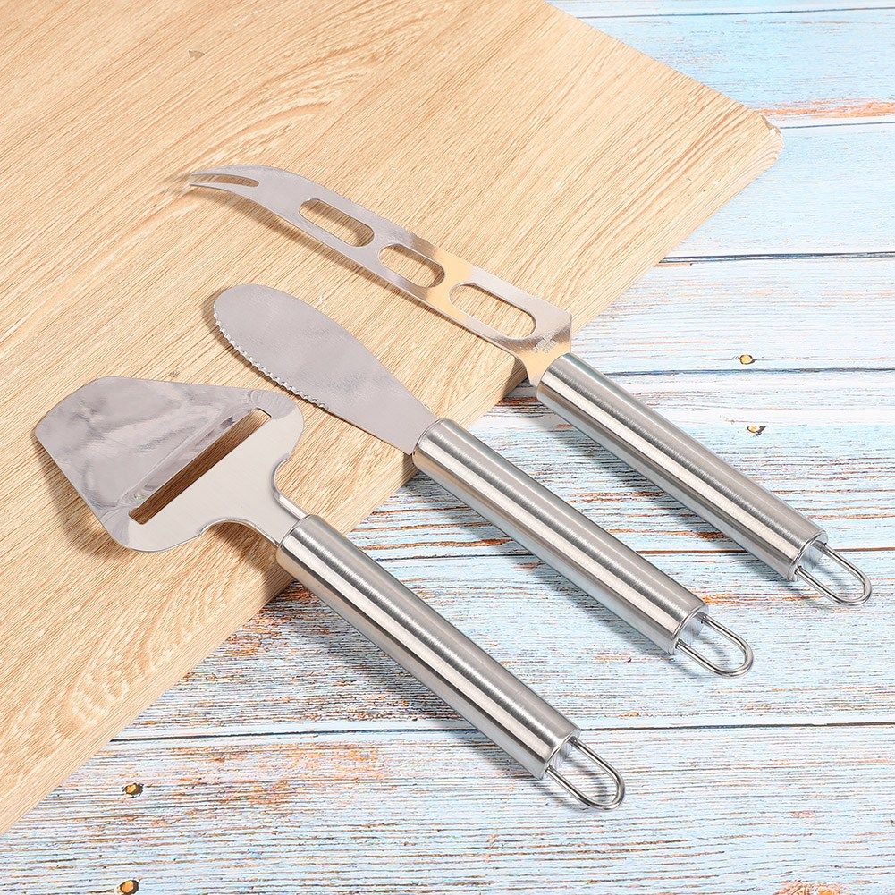 3Pcs/Set Household Stainless Steel Cheese Cutter Knife Butter Scraper Kitchen view 7