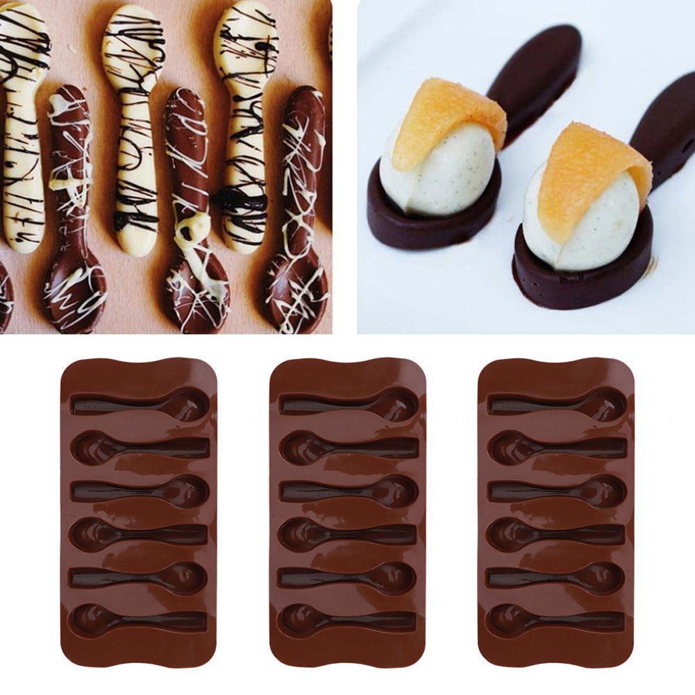3Pcs DIY Non‑Stick Silicone Spoon‑Shaped Cake Chocolate Baking view 3