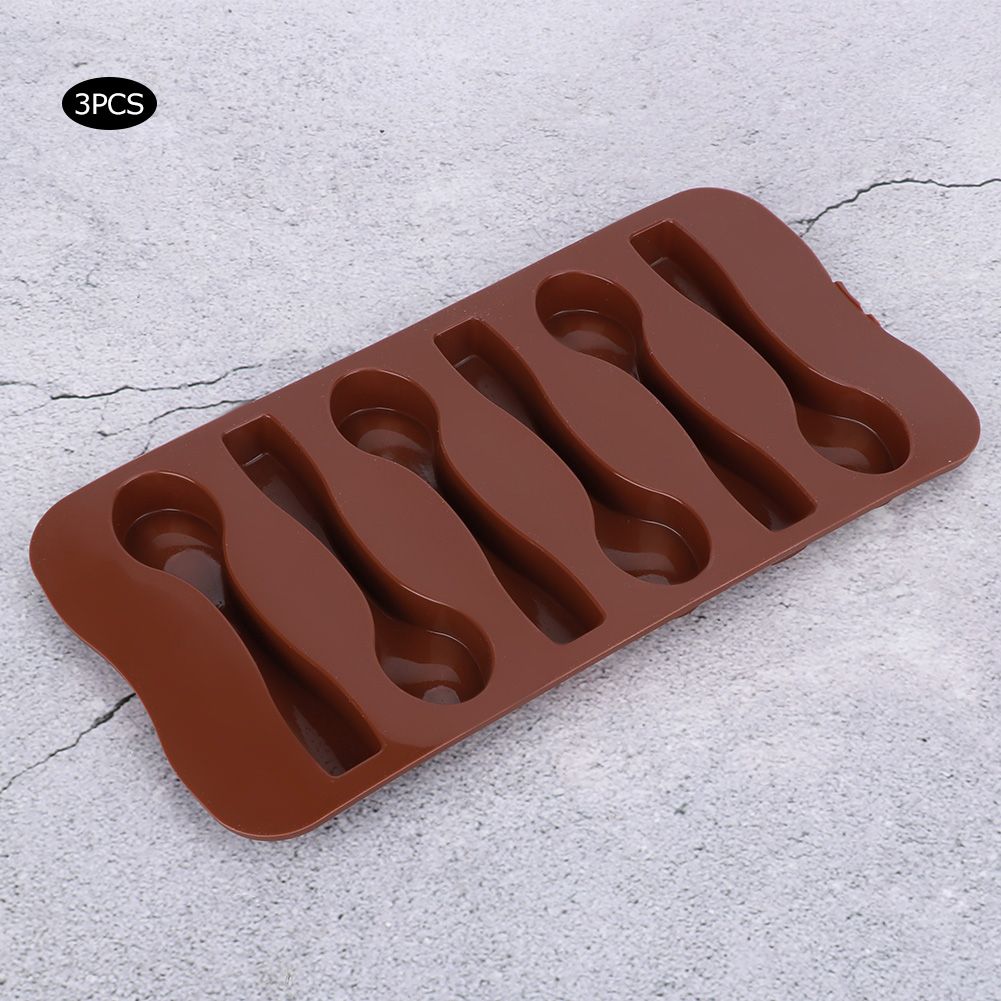 3Pcs DIY Non‑Stick Silicone Spoon‑Shaped Cake Chocolate Baking view 4