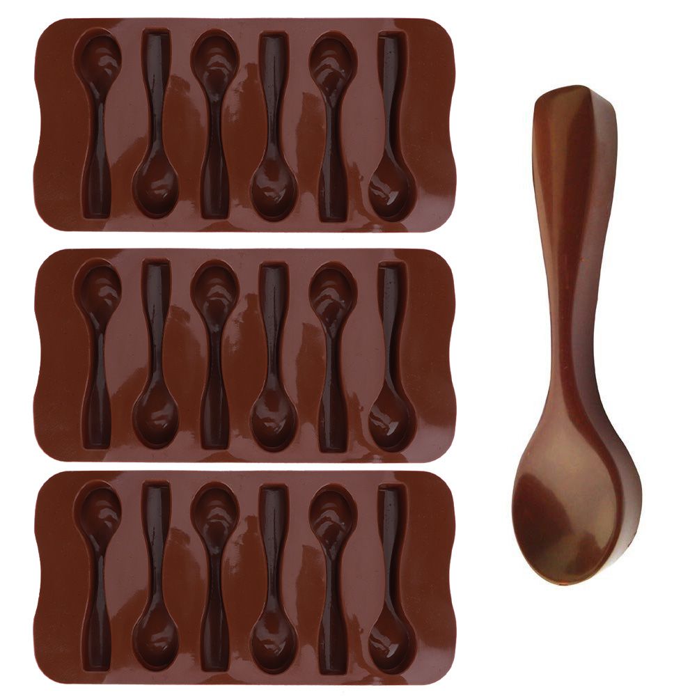 3Pcs DIY Non‑Stick Silicone Spoon‑Shaped Cake Chocolate Baking view 7