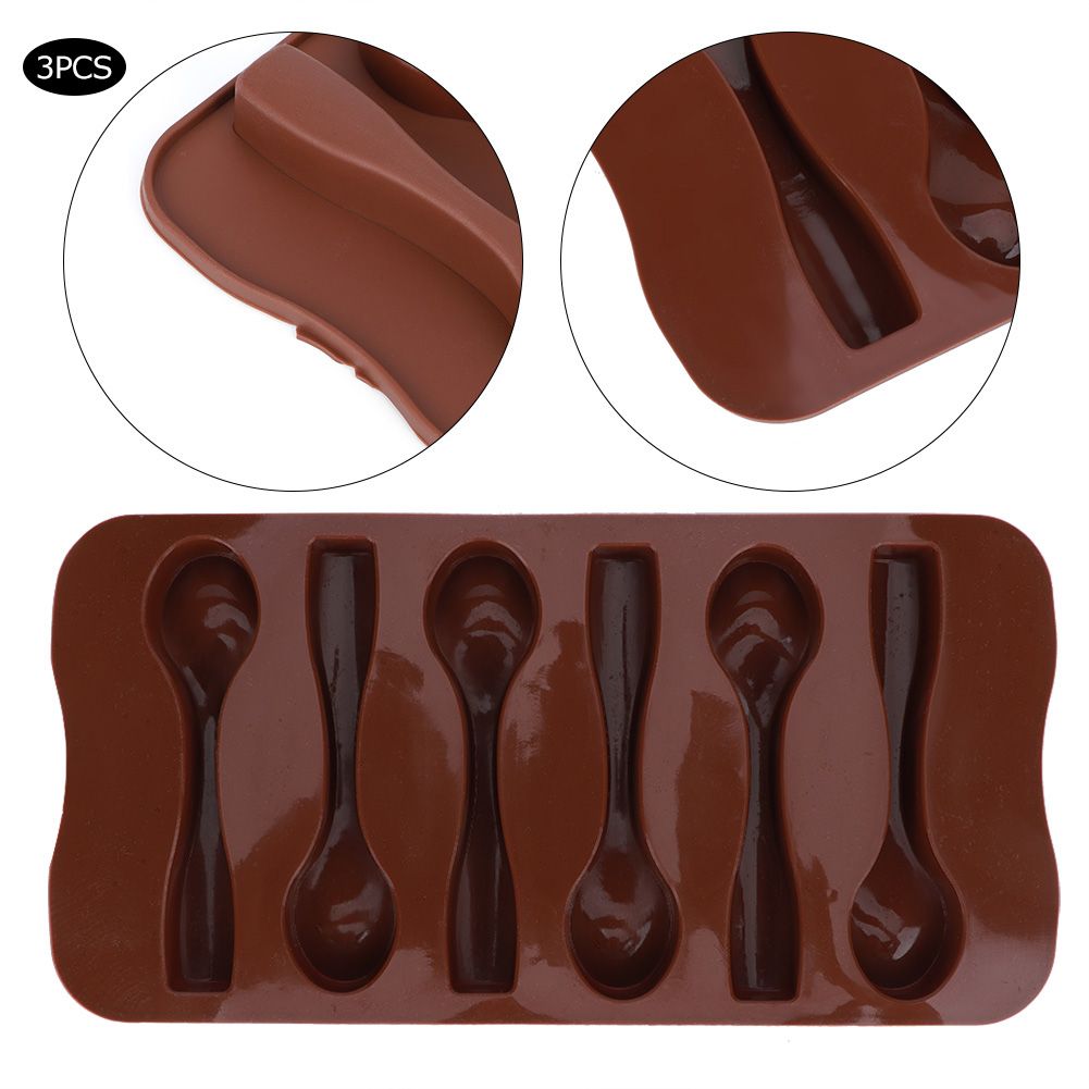 3Pcs DIY Non‑Stick Silicone Spoon‑Shaped Cake Chocolate Baking view 10