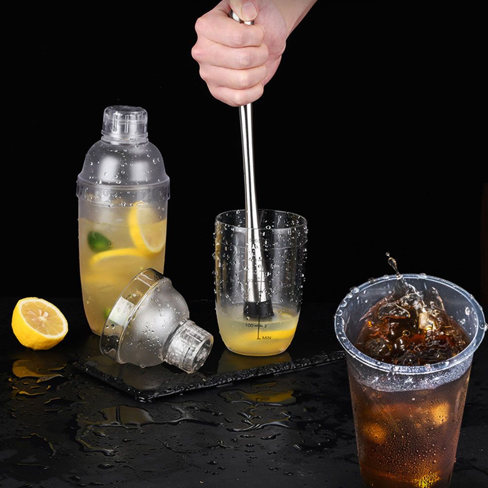 PC Cocktail Shaker with Scale Milk Teapot Juices Wine Plastic Cup for Home Bar view 11