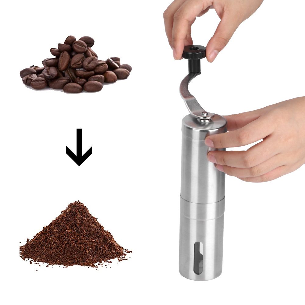 Portable Stainless Steel Manual Coffee Grinder Hand Crank Mill Grinding view 10