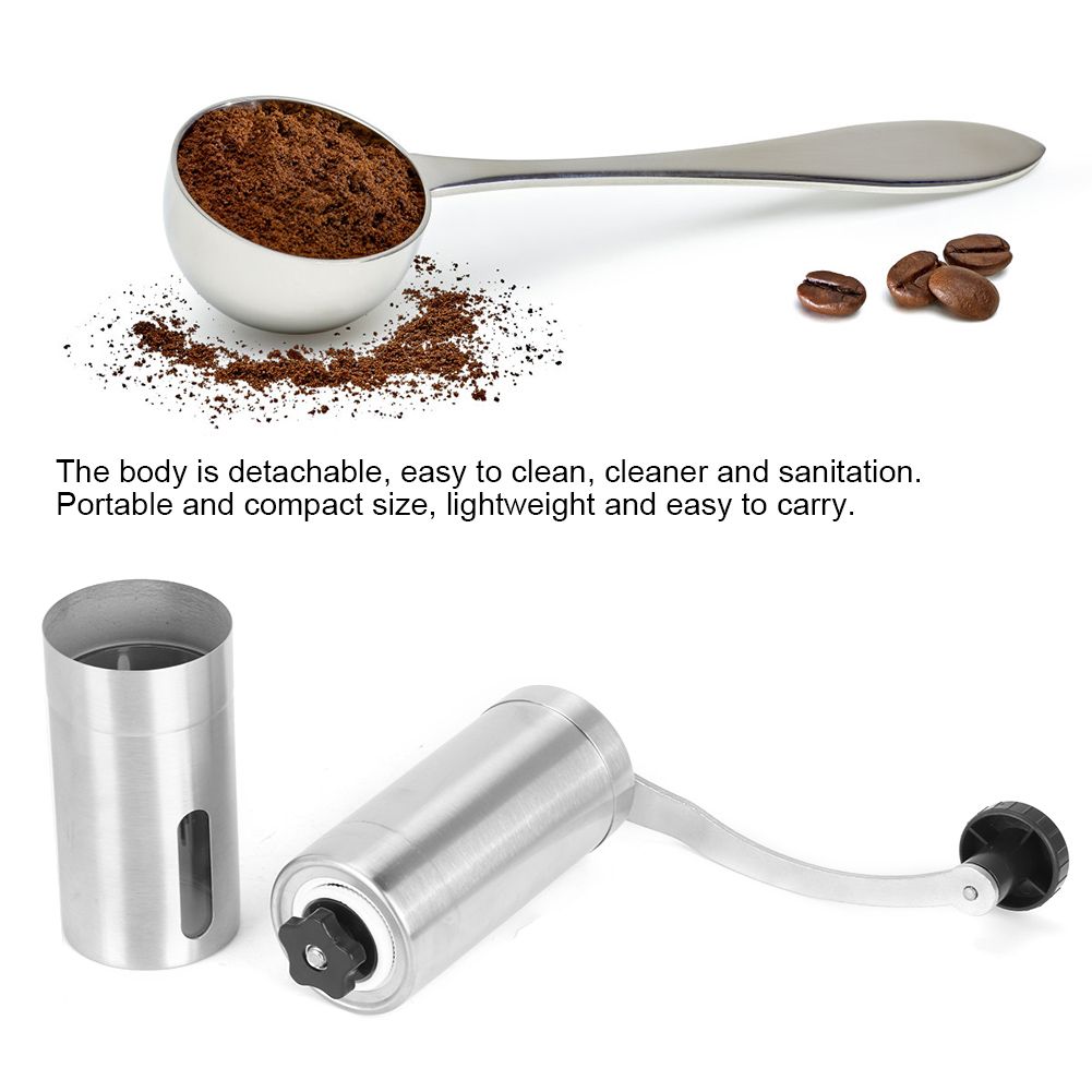 Portable Stainless Steel Manual Coffee Grinder Hand Crank Mill Grinding view 11
