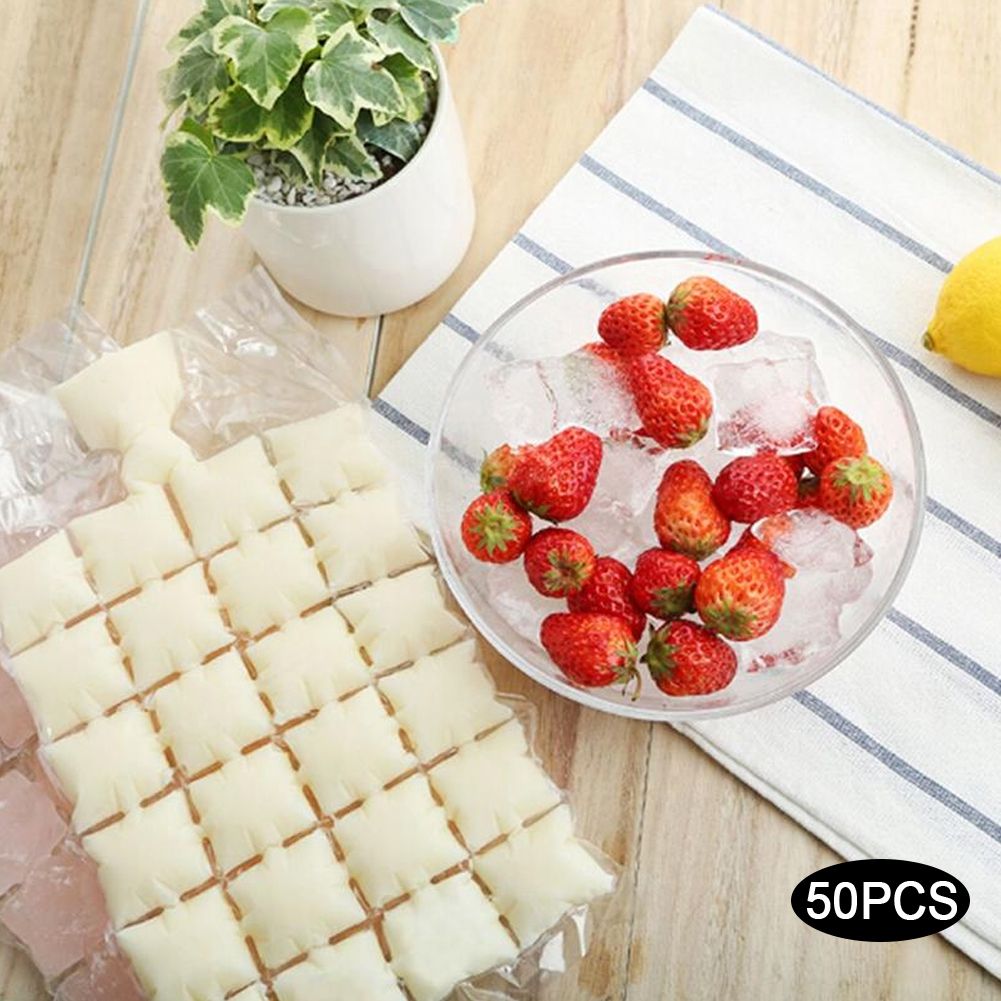 5 Bags 10Pcs/Bag Disposable Ice Cubes Bag 24‑Grid Transparent Ice Cubes Mold view 3