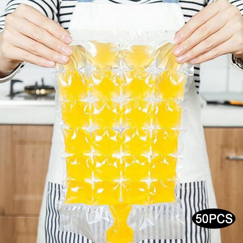 5 Bags 10Pcs/Bag Disposable Ice Cubes Bag 24‑Grid Transparent Ice Cubes Mold view 4
