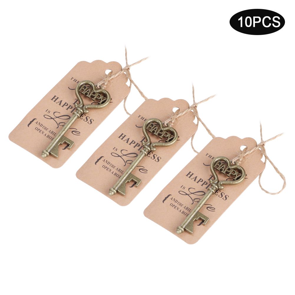 10pcs Vintage Key Bottle Opener with Tag Card for Guest Gift Birthdays Wedding view 7