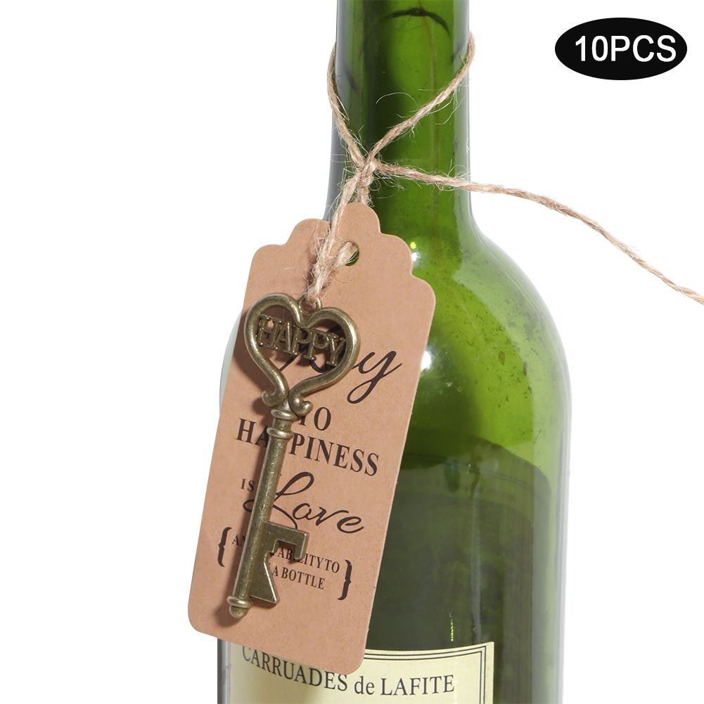10pcs Vintage Key Bottle Opener with Tag Card for Guest Gift Birthdays Wedding view 10