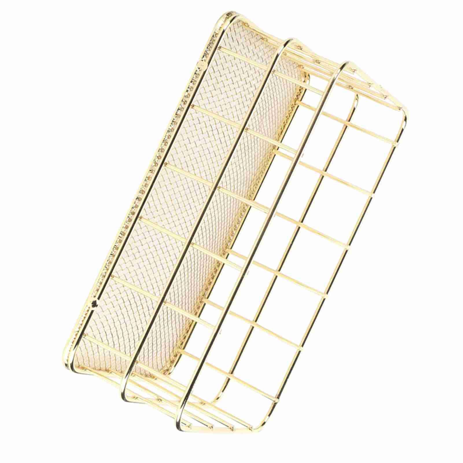 Golden Iron Storage Basket Multifunctional Wire Mesh Desktop Storage Organizer view 6