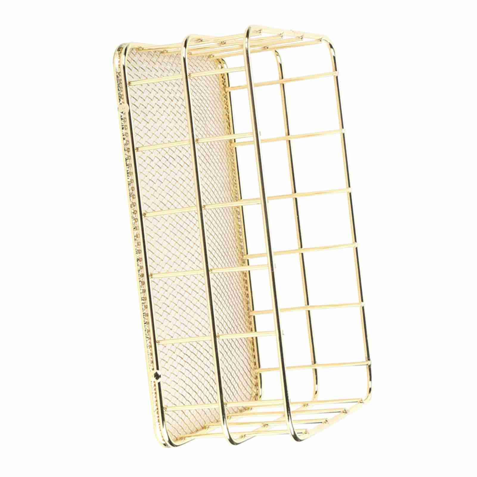 Golden Iron Storage Basket Multifunctional Wire Mesh Desktop Storage Organizer view 7