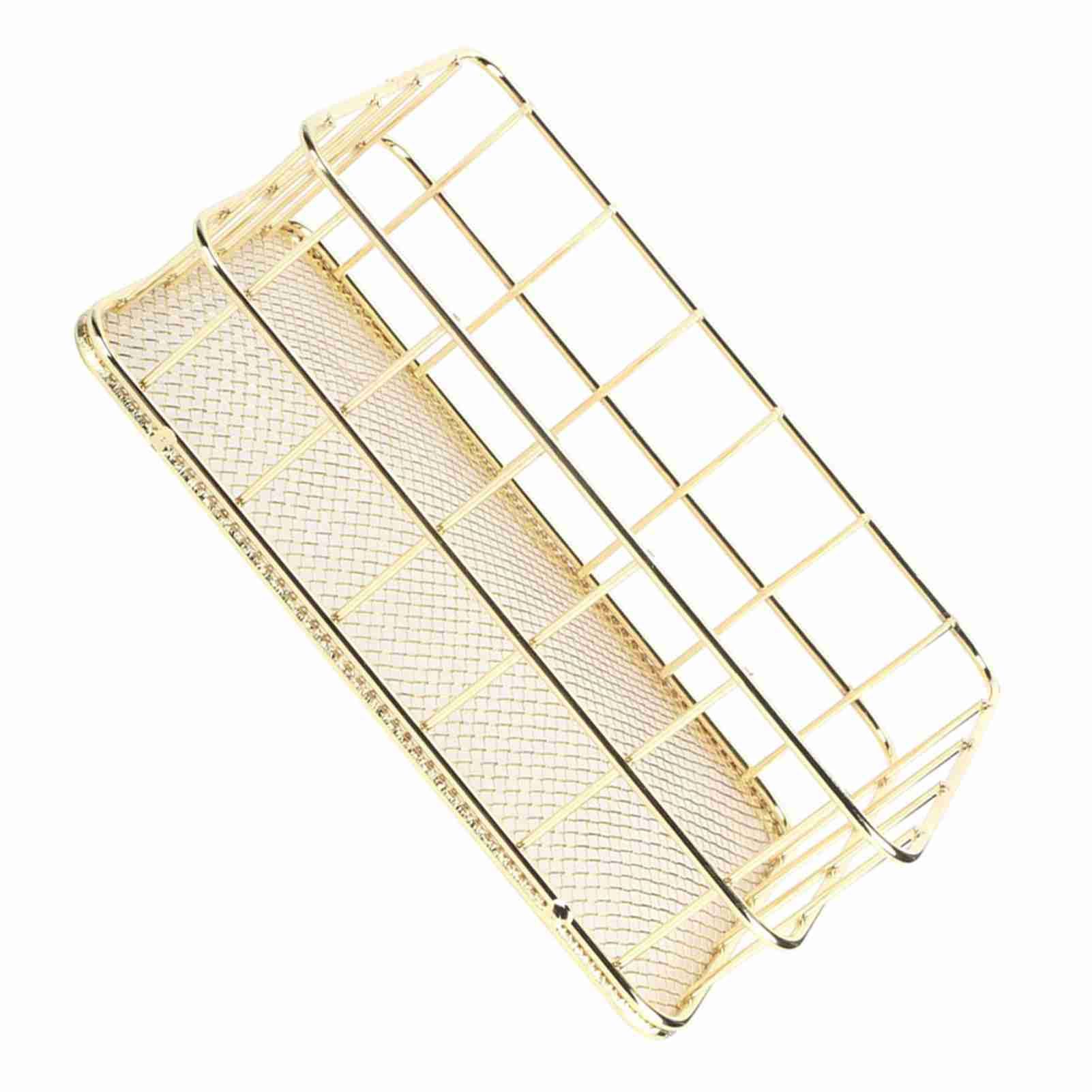 Golden Iron Storage Basket Multifunctional Wire Mesh Desktop Storage Organizer view 8