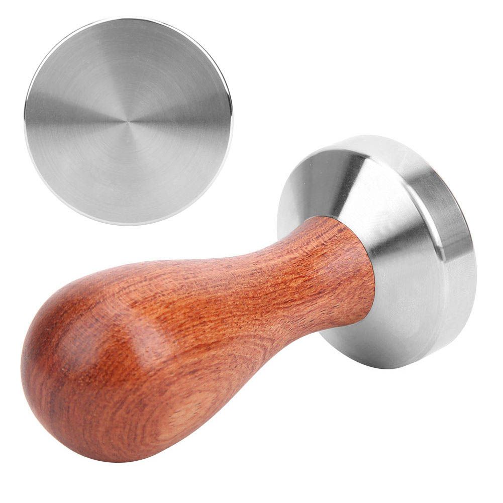51mm Stainless Steel Coffee Tamper Wooden Handle Coffee Powder Hammer Press view 2