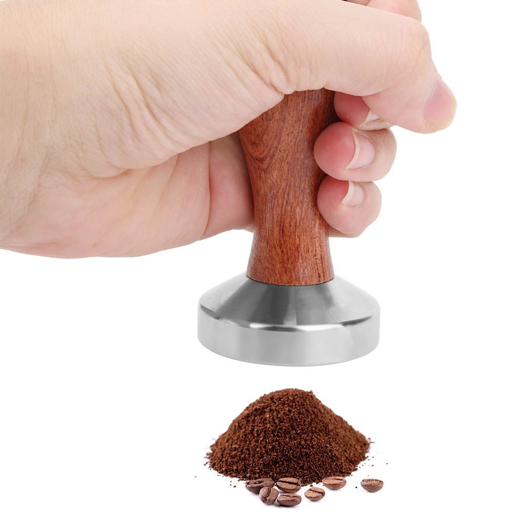 51mm Stainless Steel Coffee Tamper Wooden Handle Coffee Powder Hammer Press view 5