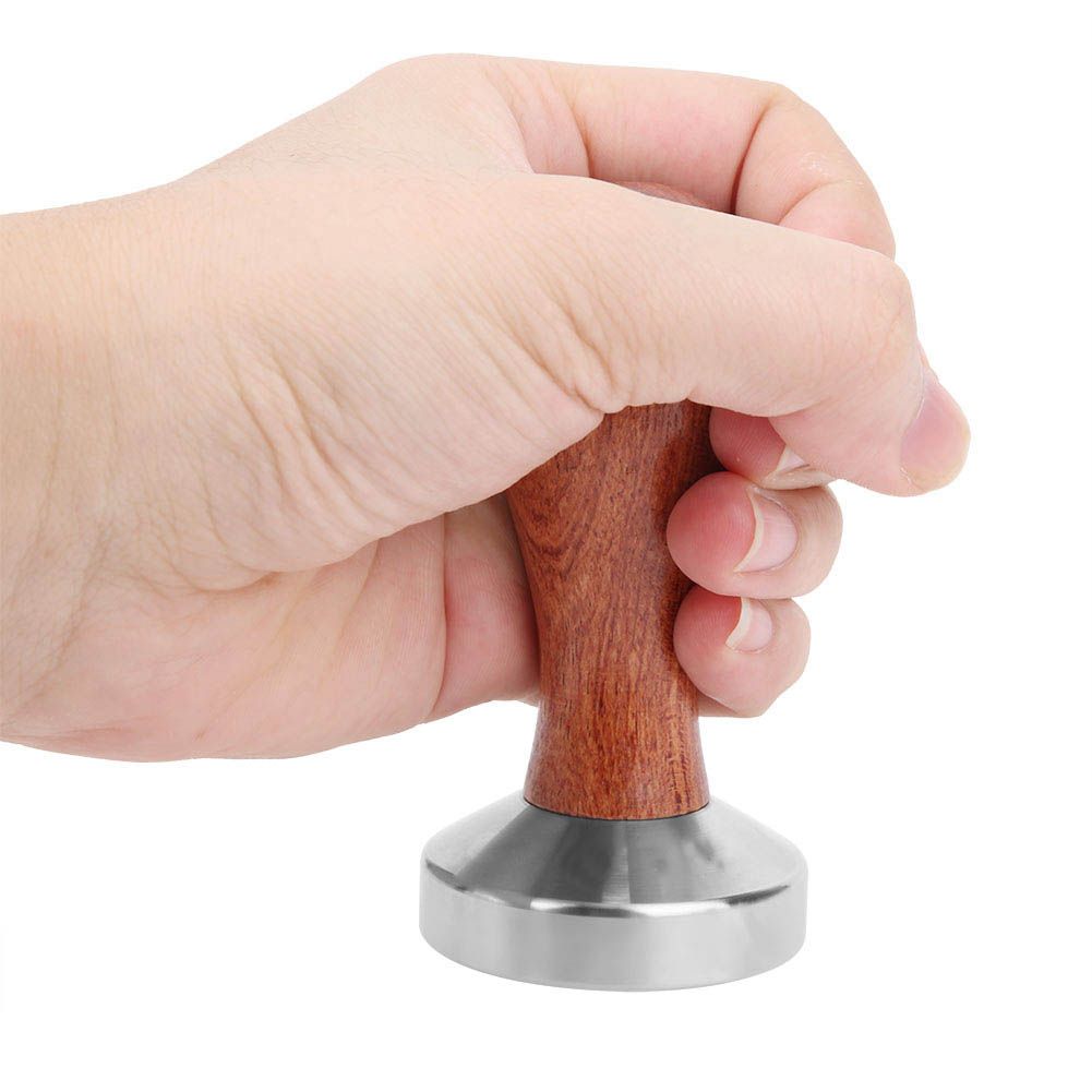 51mm Stainless Steel Coffee Tamper Wooden Handle Coffee Powder Hammer Press view 7