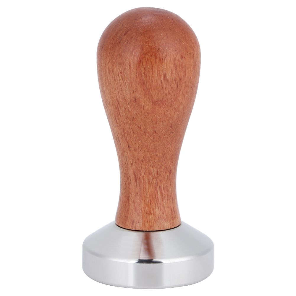 Stainless Steel Manual Coffee Powder Flat Tamper with Wood Handle Kitchen view 2
