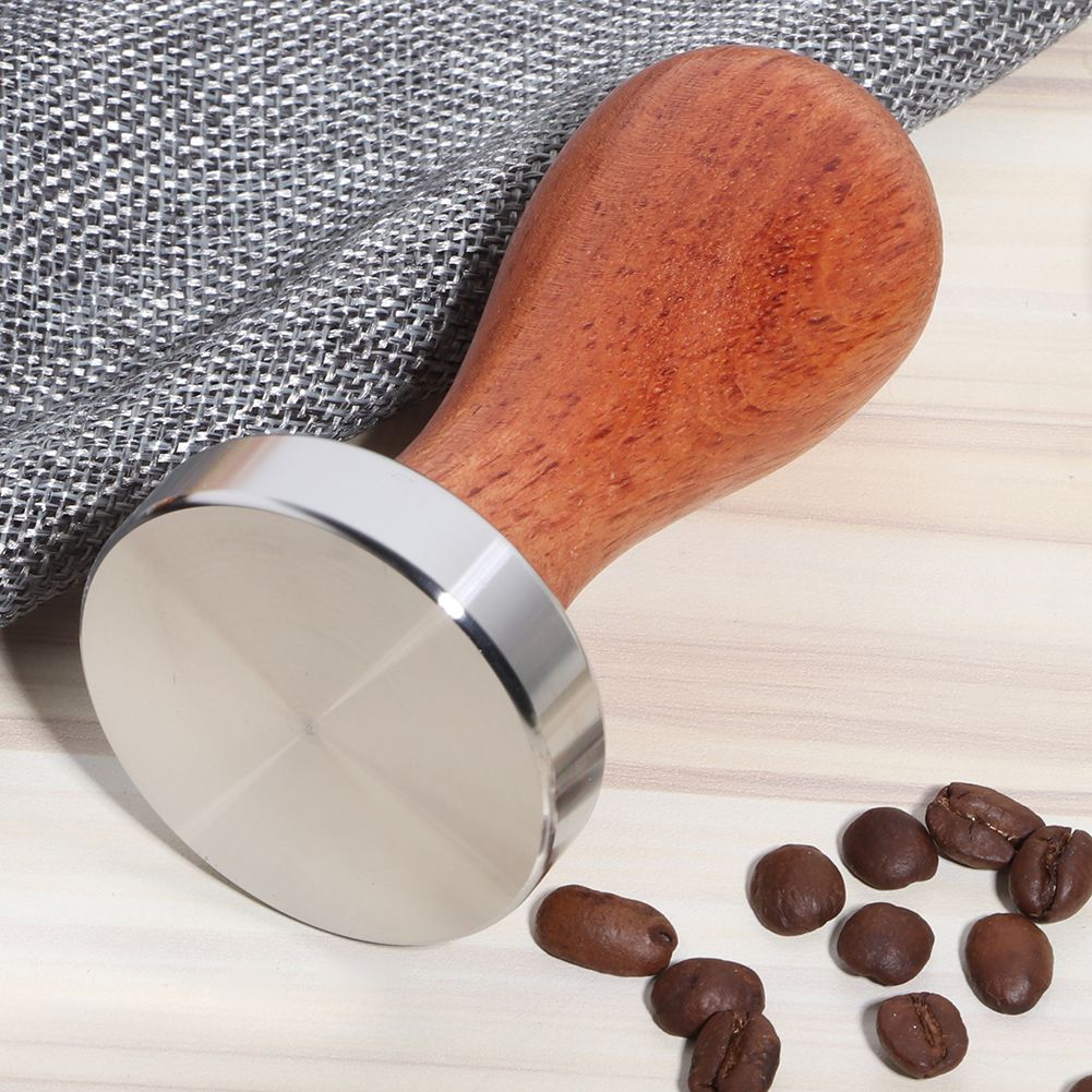 Stainless Steel Manual Coffee Powder Flat Tamper with Wood Handle Kitchen view 8
