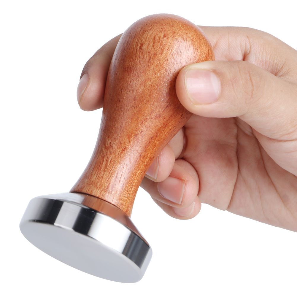 Stainless Steel Manual Coffee Powder Flat Tamper with Wood Handle Kitchen view 11