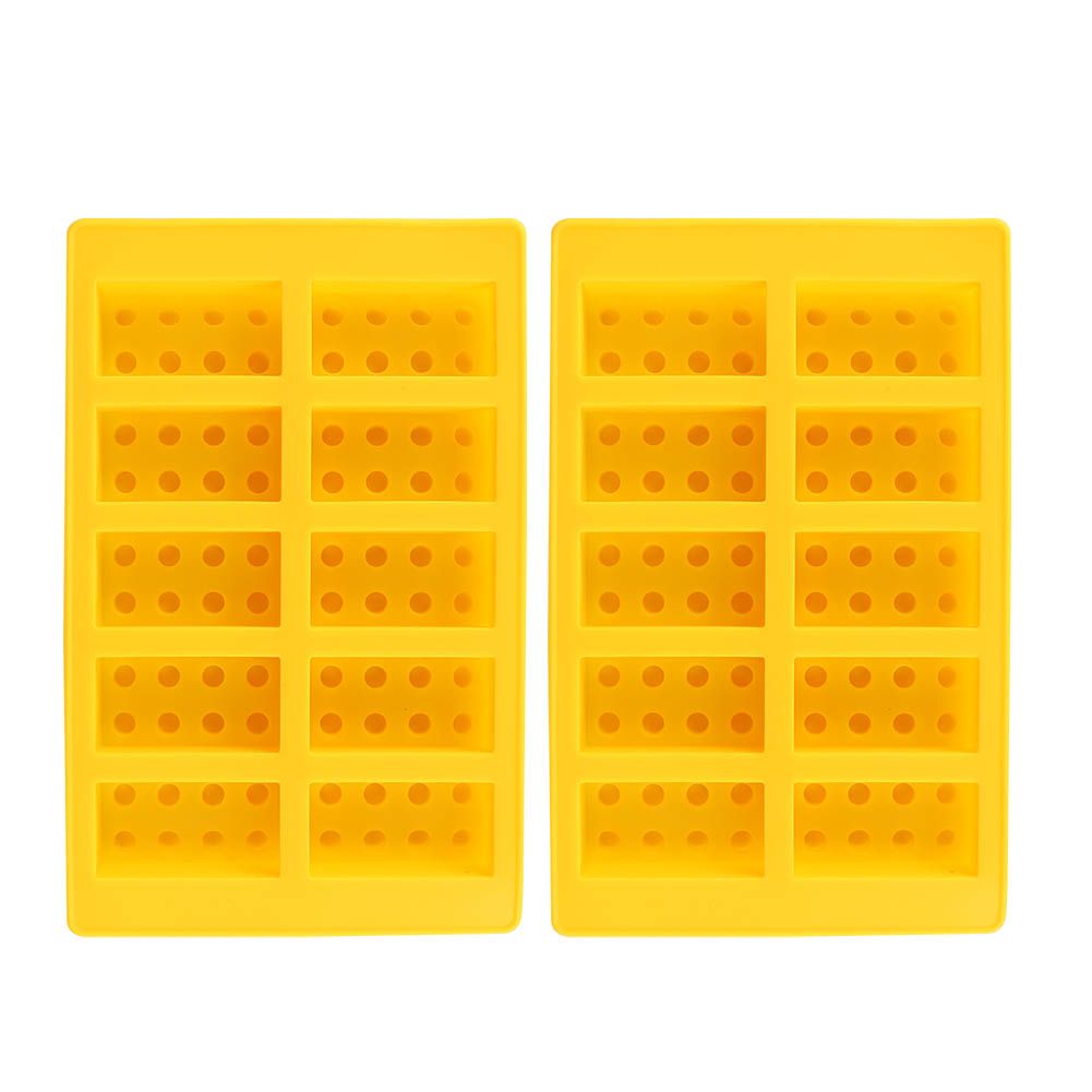 2Pcs Yellow 10Grid Block Ice Cubes Mould Silicone IceMaking Mold DIY Drinking view 2