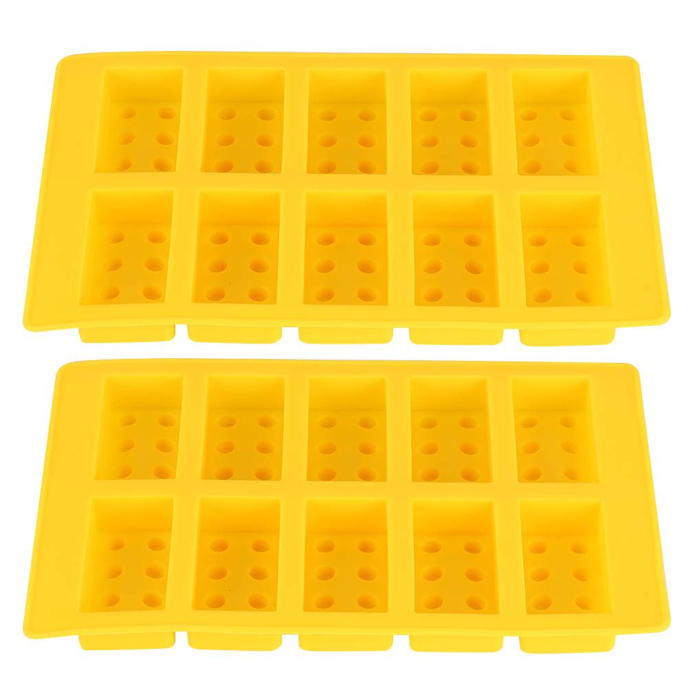 2Pcs Yellow 10Grid Block Ice Cubes Mould Silicone IceMaking Mold DIY Drinking view 3