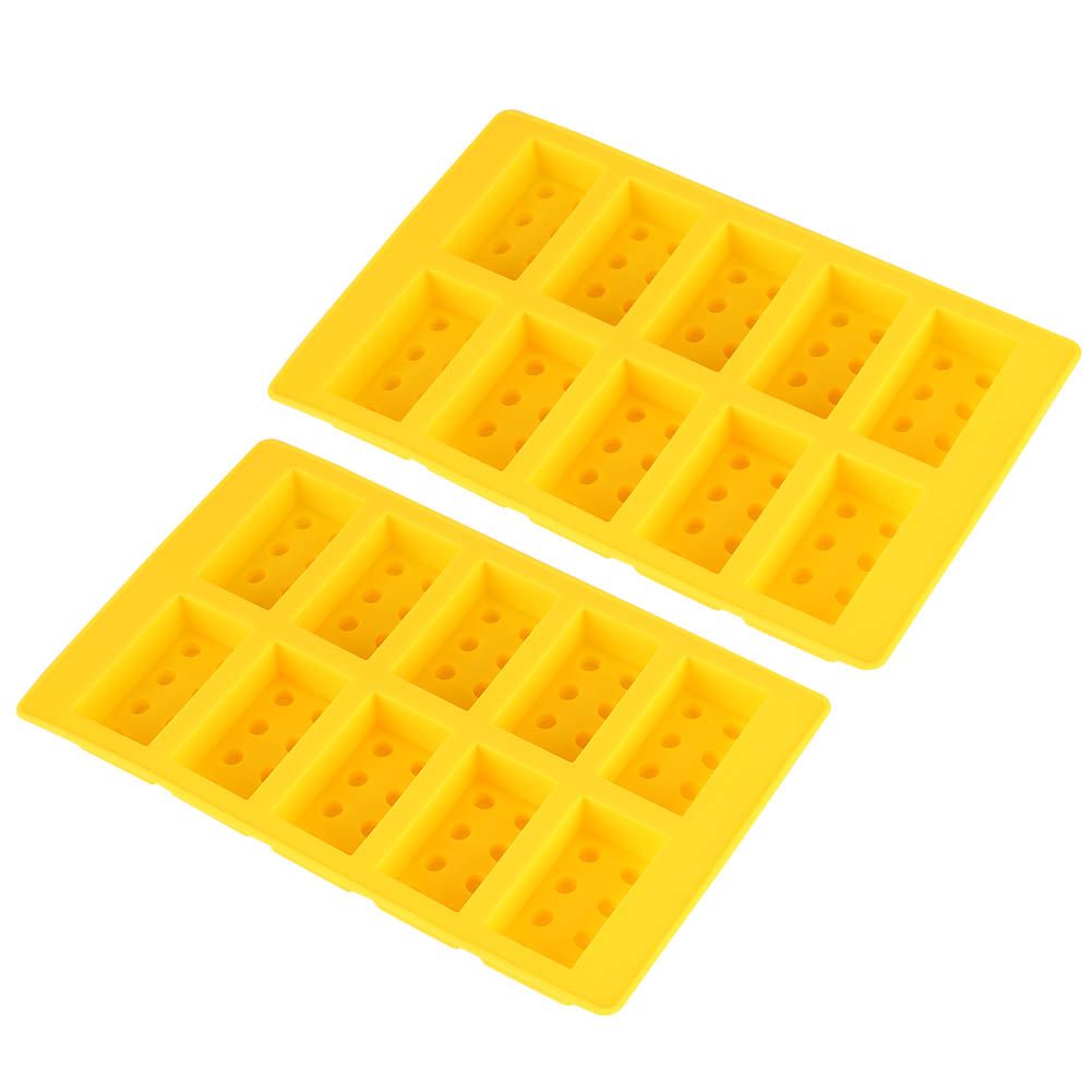 2Pcs Yellow 10Grid Block Ice Cubes Mould Silicone IceMaking Mold DIY Drinking view 4
