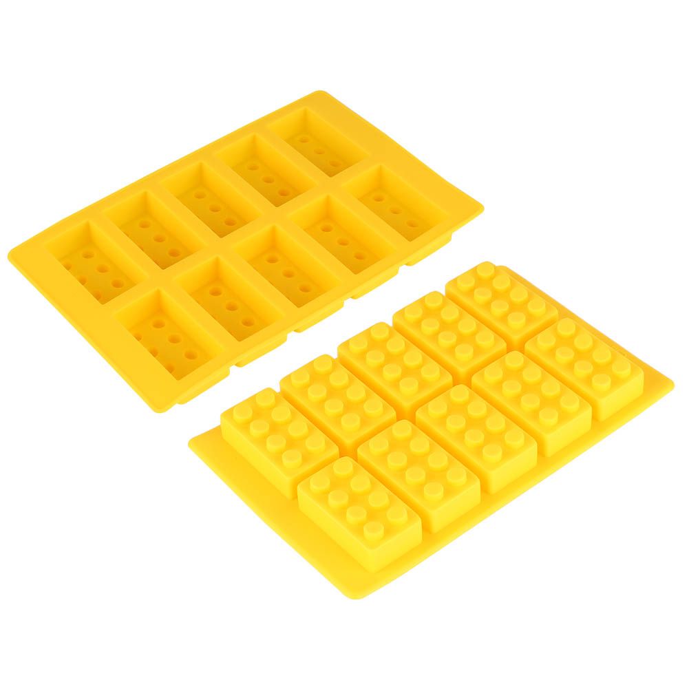 2Pcs Yellow 10Grid Block Ice Cubes Mould Silicone IceMaking Mold DIY Drinking view 6