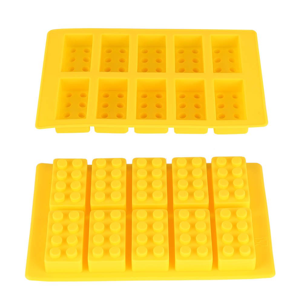2Pcs Yellow 10Grid Block Ice Cubes Mould Silicone IceMaking Mold DIY Drinking view 7