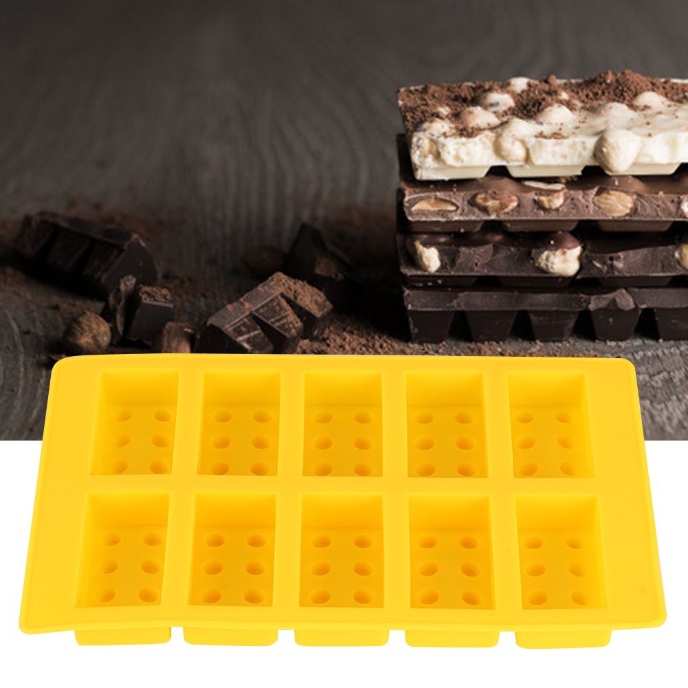 2Pcs Yellow 10Grid Block Ice Cubes Mould Silicone IceMaking Mold DIY Drinking view 10