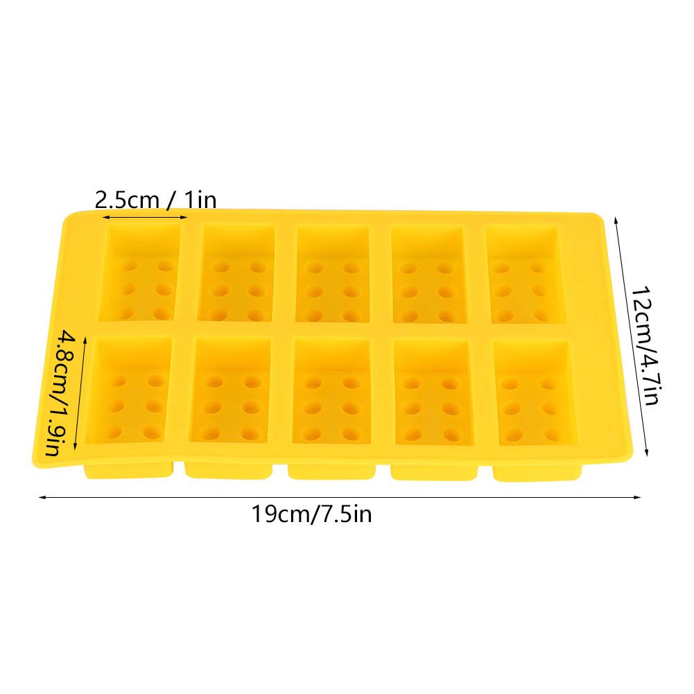 2Pcs Yellow 10Grid Block Ice Cubes Mould Silicone IceMaking Mold DIY Drinking view 11