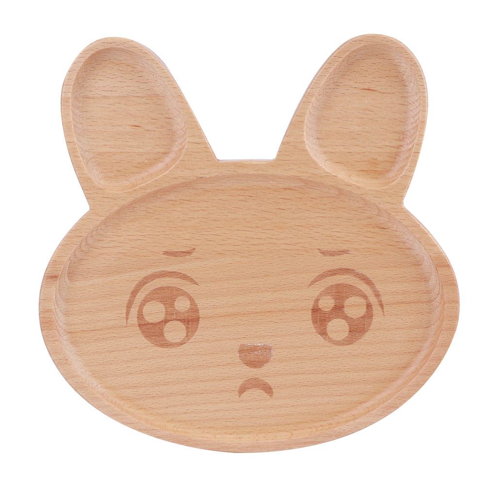 Wooden Food Tray Dish Plate Breakfast Serving Platter Snack Container for Baby view 2
