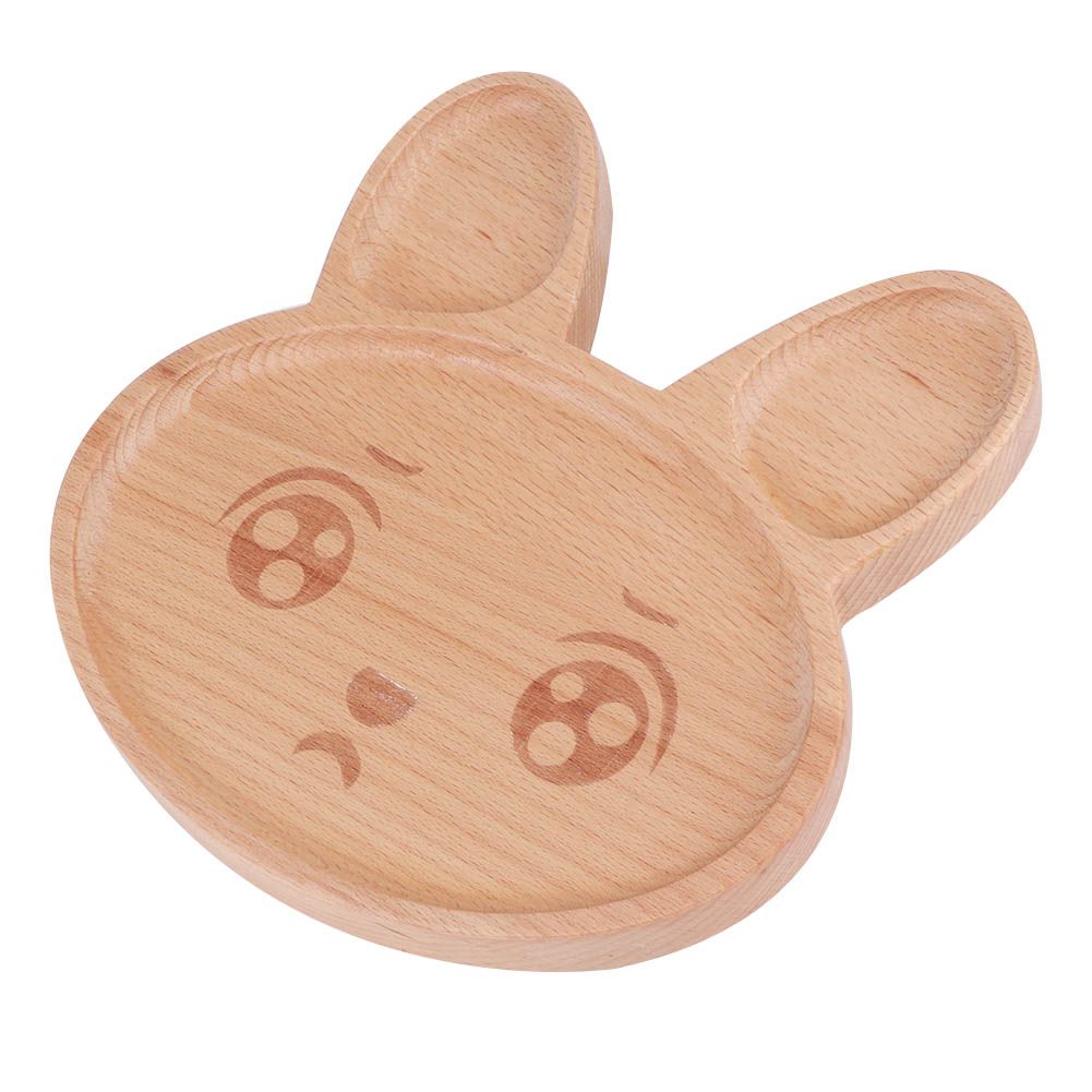Wooden Food Tray Dish Plate Breakfast Serving Platter Snack Container for Baby view 3
