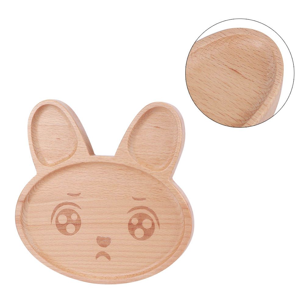 Wooden Food Tray Dish Plate Breakfast Serving Platter Snack Container for Baby view 7