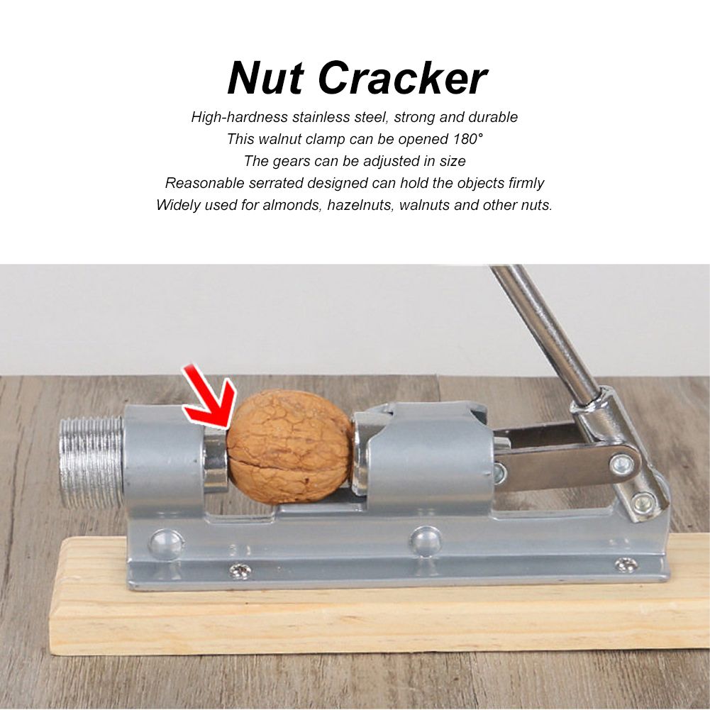 Mechanical Stainless Steel Walnut Cracker Nut Opener Tool Plier Kitchen view 12