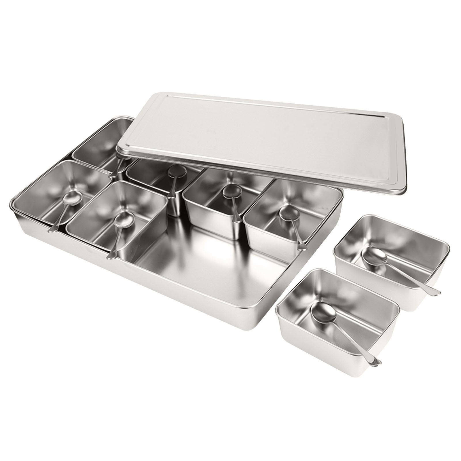 8 Grids Stainless Steel Seasoning Box Condiment Storage Containers Seasoning view 3
