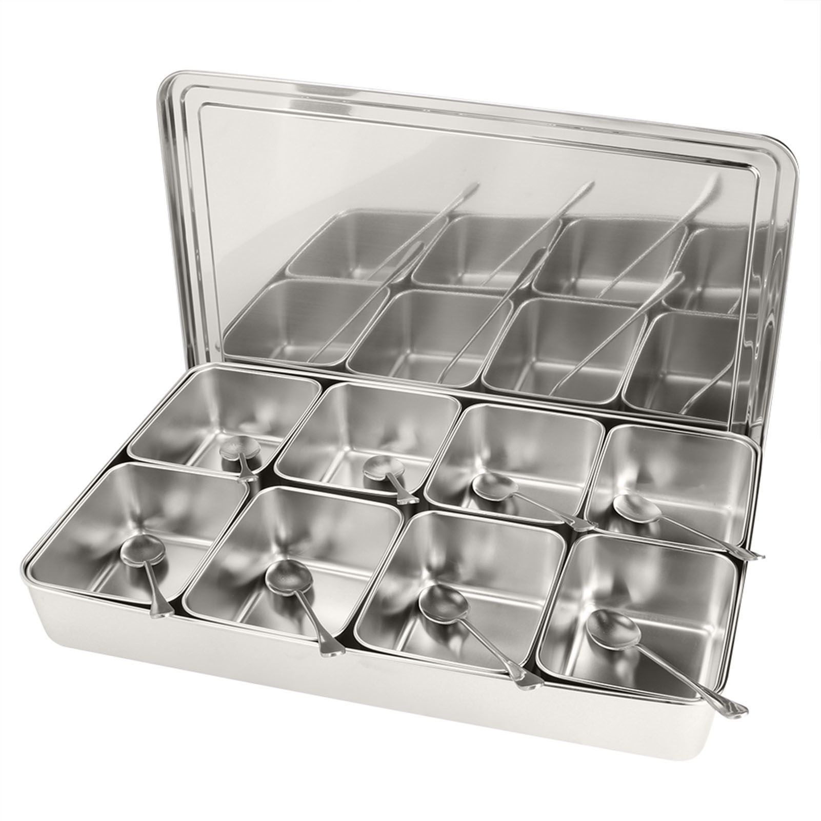 8 Grids Stainless Steel Seasoning Box Condiment Storage Containers Seasoning view 4