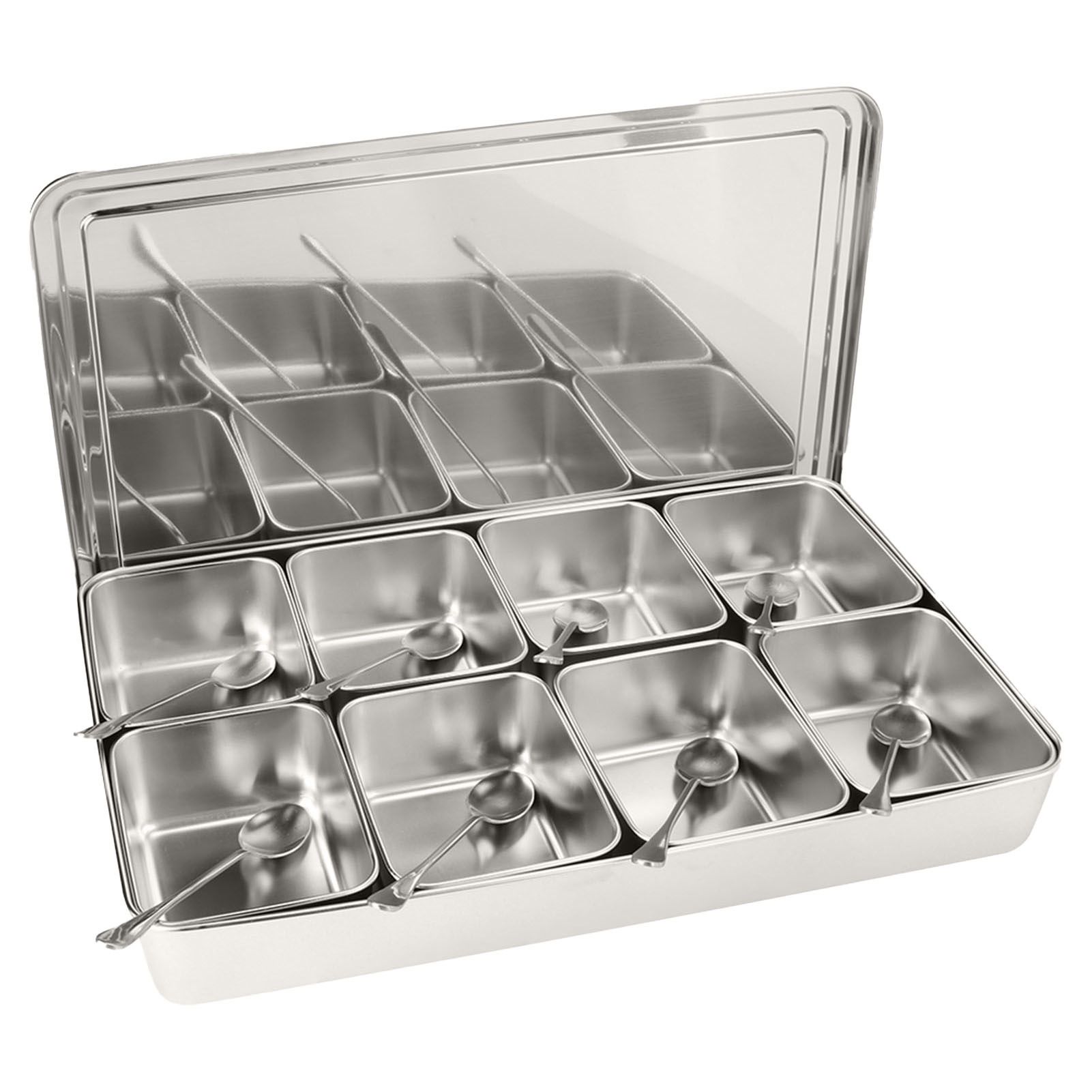 8 Grids Stainless Steel Seasoning Box Condiment Storage Containers Seasoning view 5