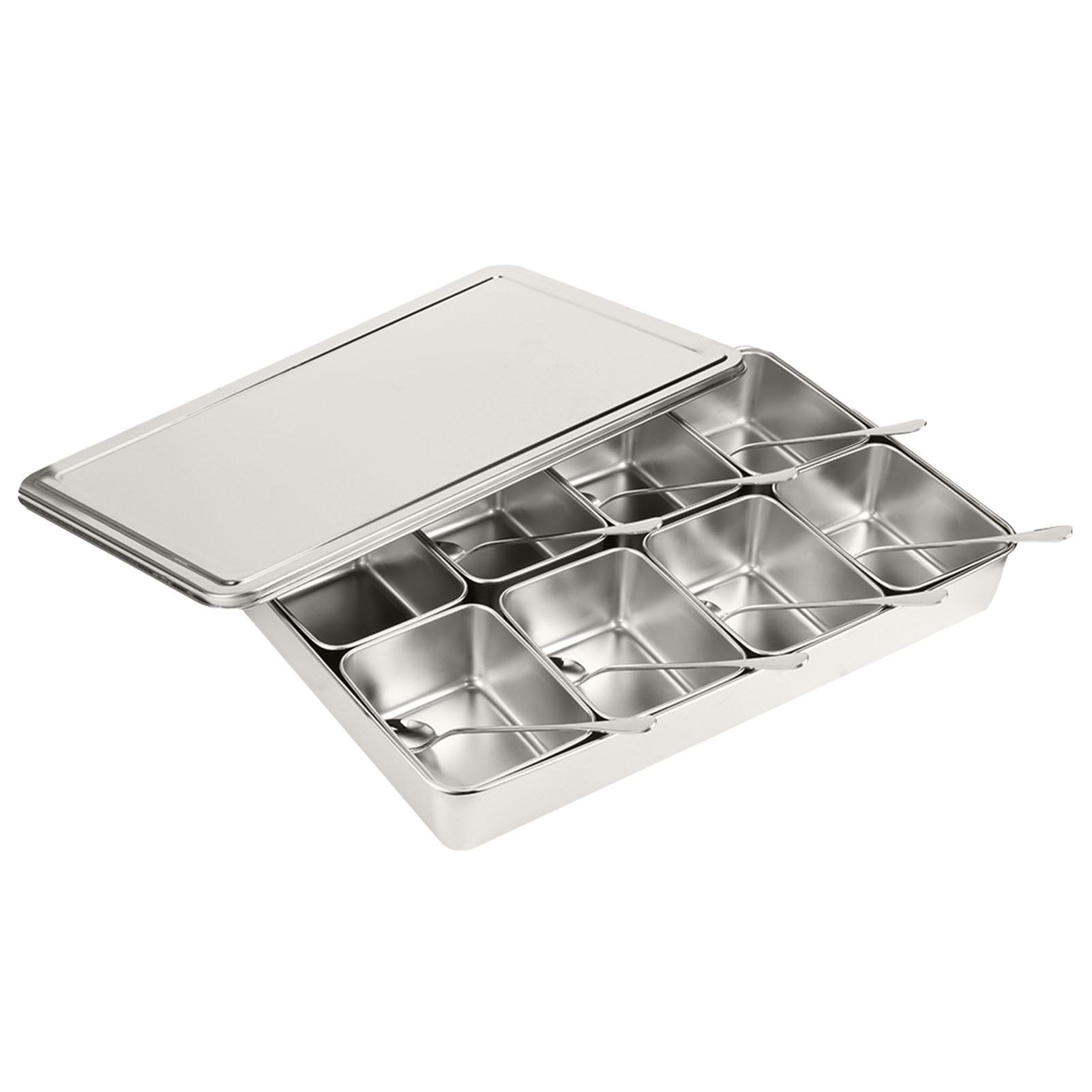 8 Grids Stainless Steel Seasoning Box Condiment Storage Containers Seasoning view 6