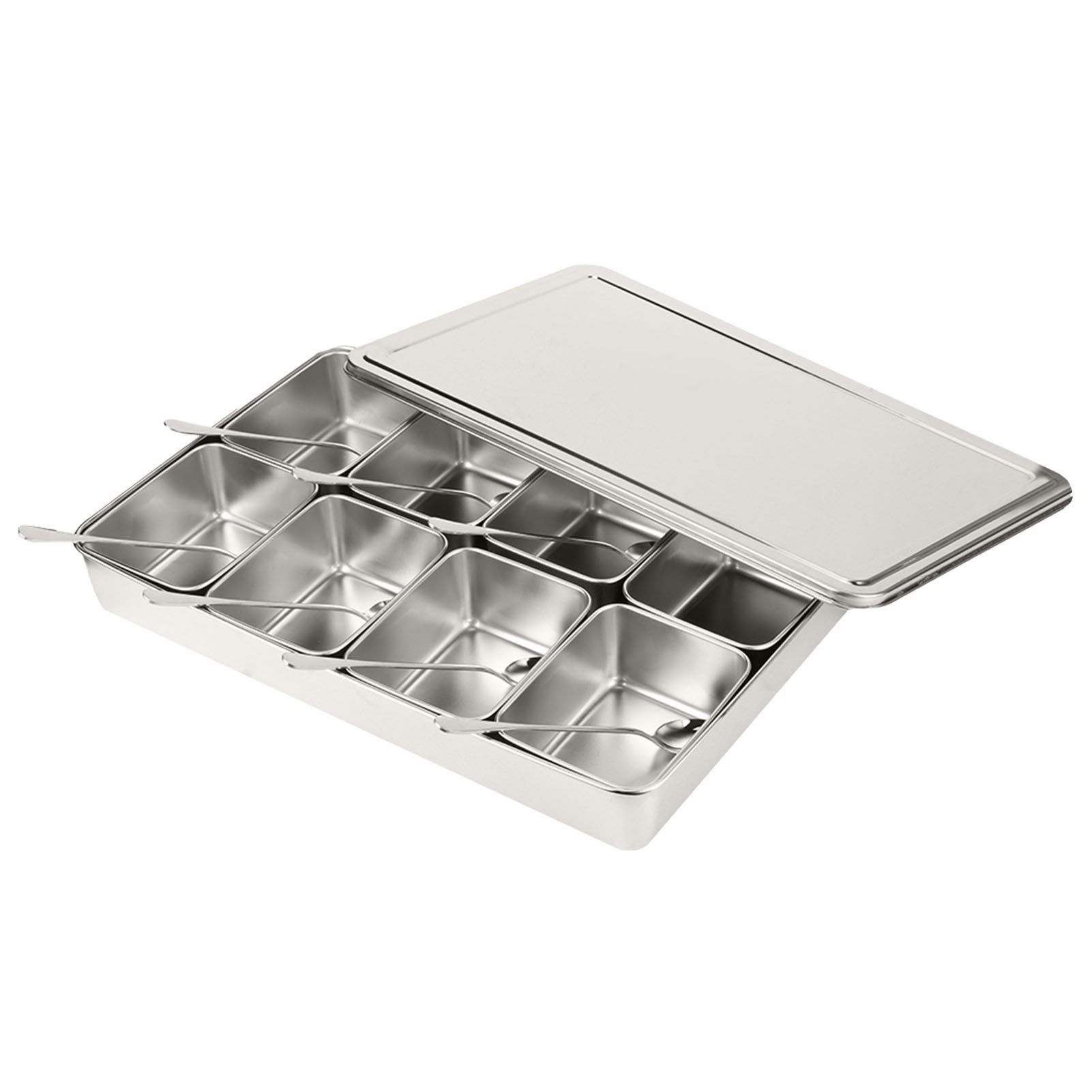 8 Grids Stainless Steel Seasoning Box Condiment Storage Containers Seasoning view 7