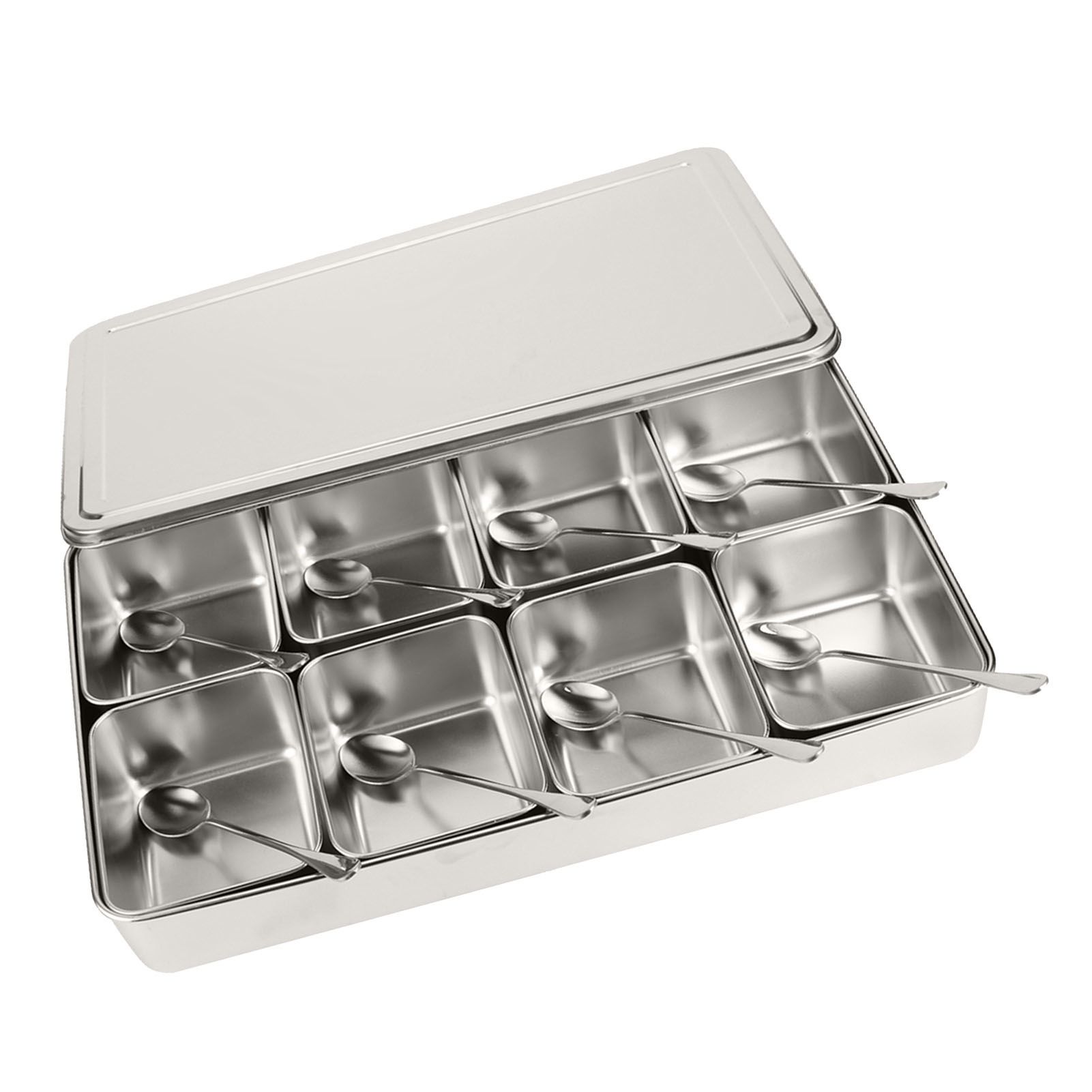 8 Grids Stainless Steel Seasoning Box Condiment Storage Containers Seasoning view 8