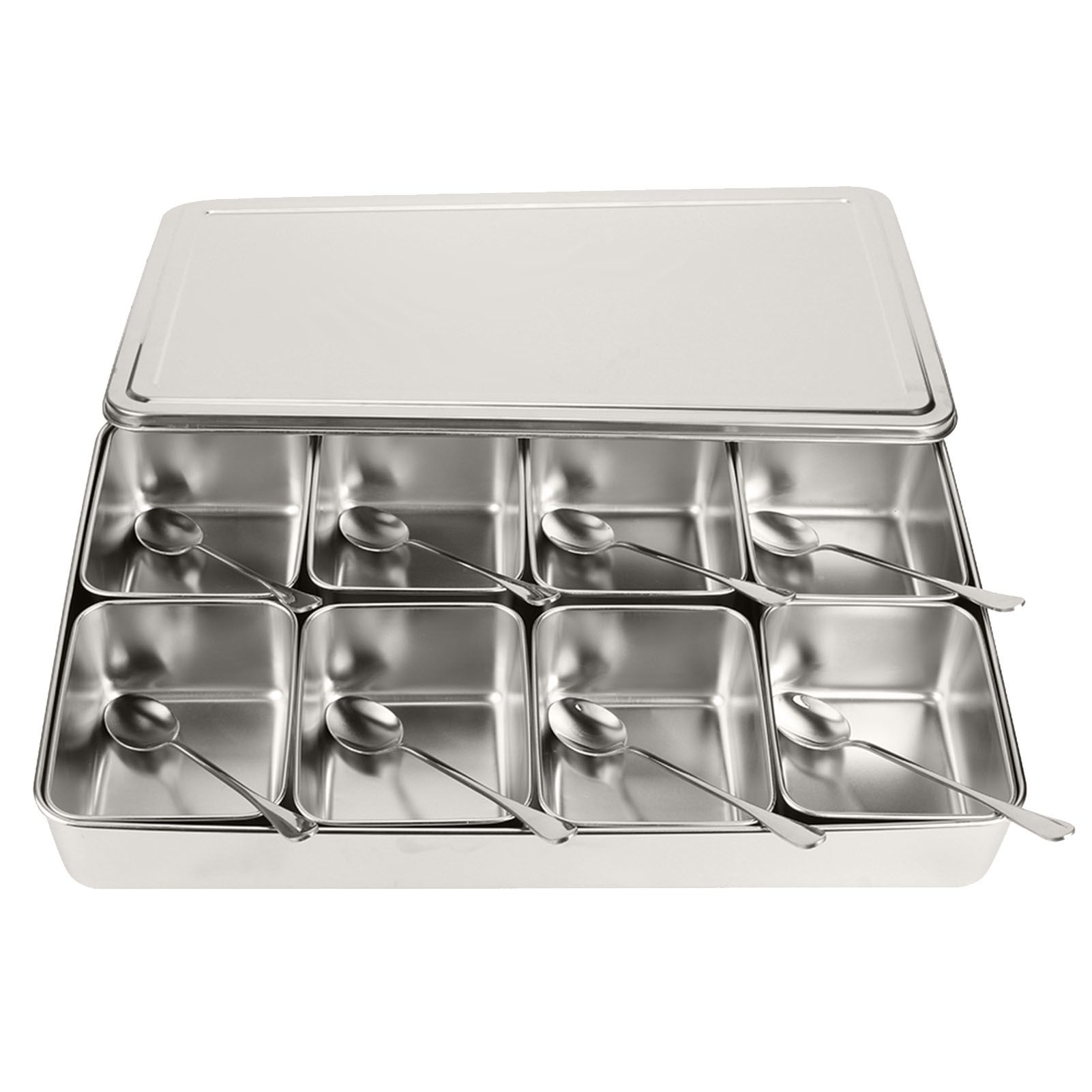 8 Grids Stainless Steel Seasoning Box Condiment Storage Containers Seasoning view 9