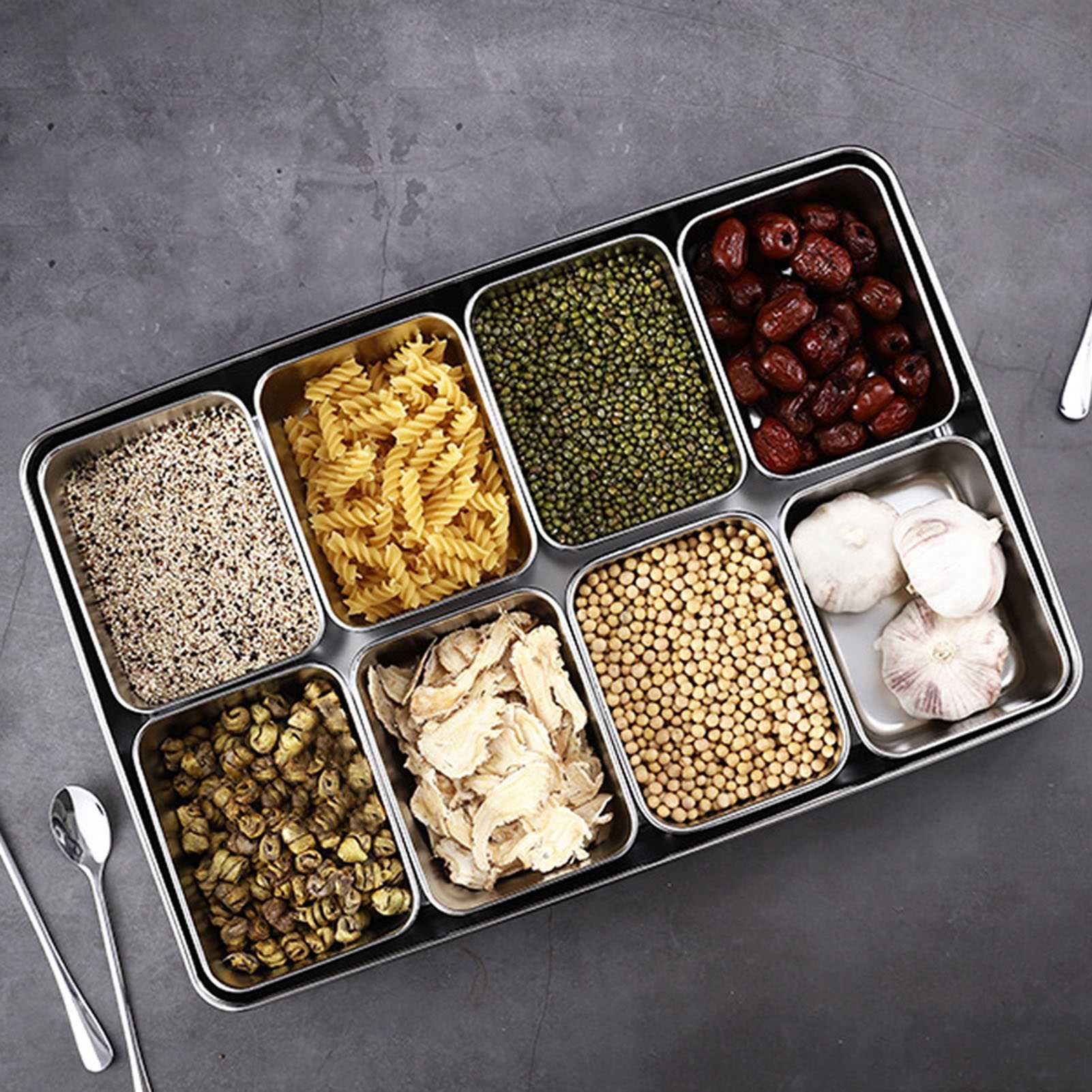 8 Grids Stainless Steel Seasoning Box Condiment Storage Containers Seasoning view 11