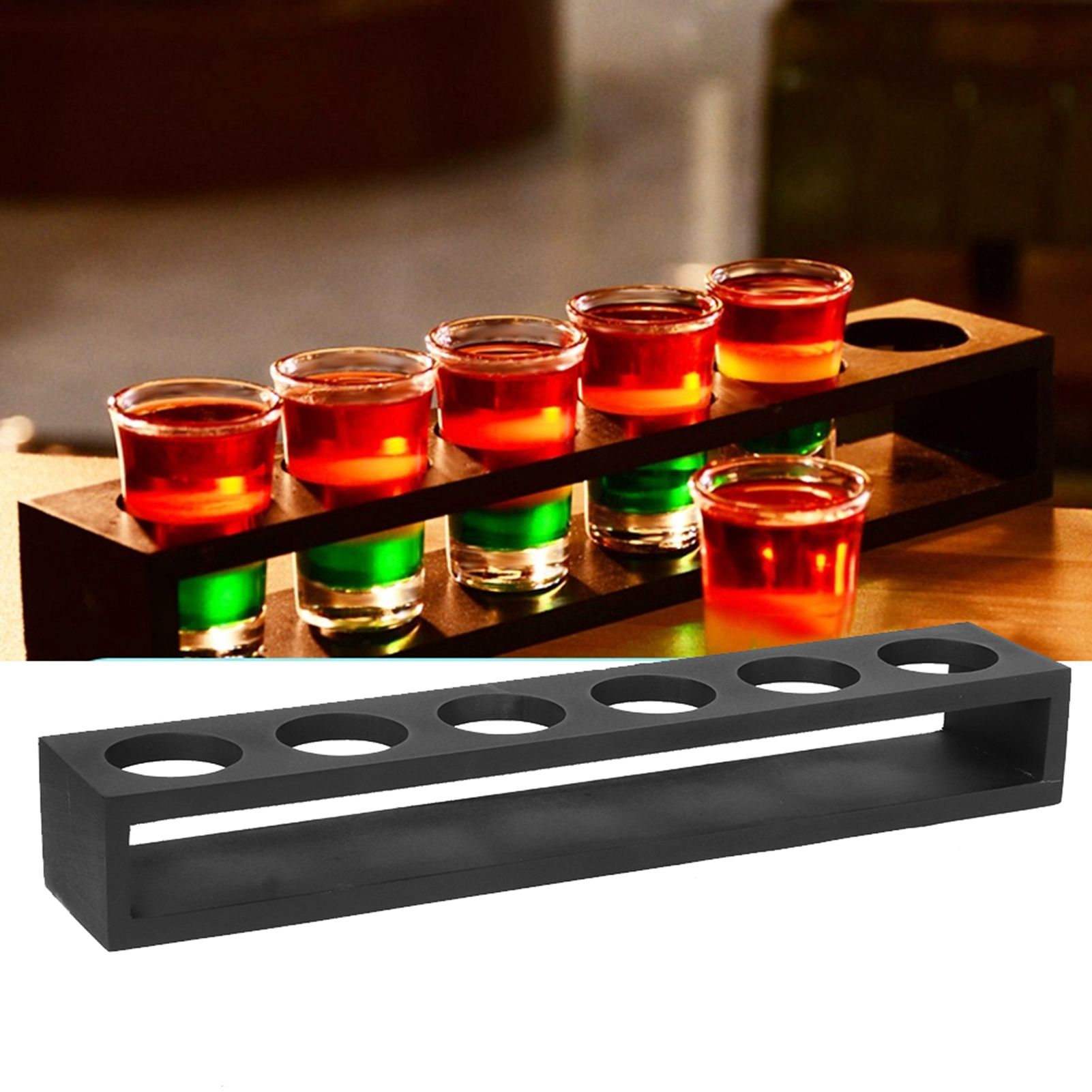 Black Wooden Wine Glass Rack Cup Holders Stand for Home Bar Restaurant Wedding view 9