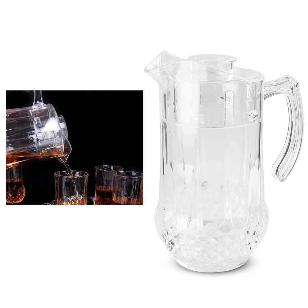 1300ml Acrylic Cold Water Jug Draft Beer Pot Duckbill Kettle with Lid for KTV view 3